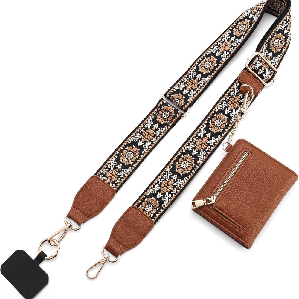 Floral Adjustable Strap with Gold Hardware